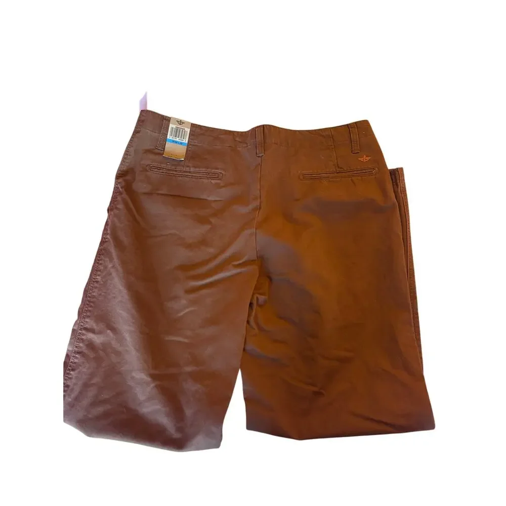 Dockers Off The Clock Khaki Pants 36x30 Brown Straight Fit D2 NWT